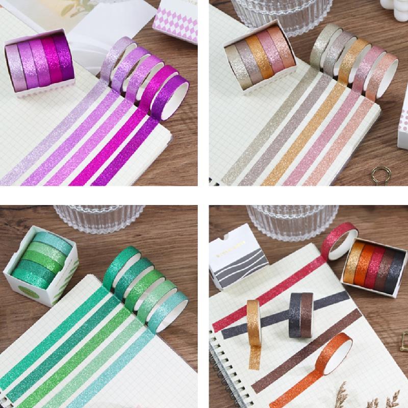 Zeiwohndc 18 Box Glittering Washis Tape Masking Tape Decorative Tape for Scrapbooking