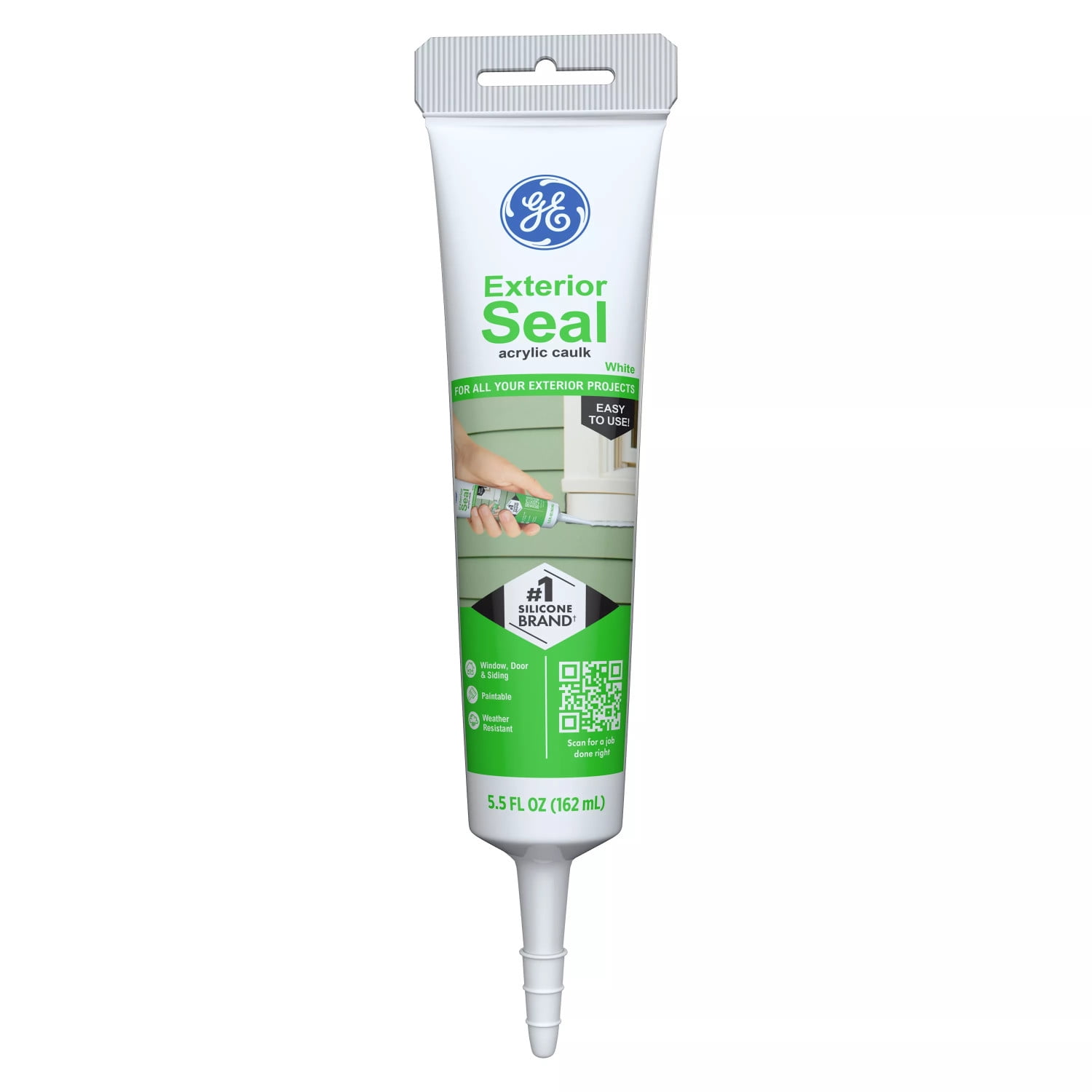 (2 pack) GE Exterior Seal Window & Door, Pack of 1, White 5.5 oz Tube