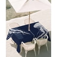 thumbnail image 2 of 60x120 Inch Outdoor Tablecloth with Umbrella Hole Zipper Rectangle Navy Blue Jellyfish Coastal Rectangular Tablecloths Waterproof Nautical Summer Ocean Seaside Patio Table Cloth Cover for Picnic, 2 of 8