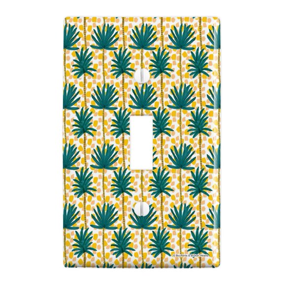Palm Trees and Dots Plastic Wall Decor Toggle Light Switch Plate Cover