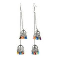 thumbnail image 2 of Efulgenz Boho Vintage Antique Tribal Indian Oxidized Silver Jhumka Tassel Dangle Statement Earrings Jewelry (Style 5), 2 of 3