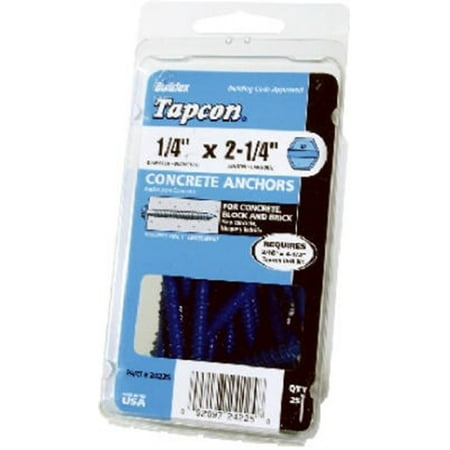 Concrete Anchor - Itw Brands 24230 Hex-Washer Head Concrete Anchors, .25 x 2.75-In., 25-Ct.