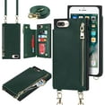 thumbnail image 6 of Crossbody Wallet Case for iPhone 8 Plus/iPhone 7 Plus with Card Slot Holder,Magnetic Flip Folio Purse Case, PU Leather Zipper Handbag with Detachable Lanyard Strap 5.5 Inch (Green), 6 of 16
