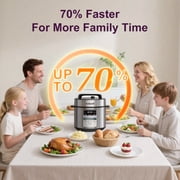 Fullwill Dual-Pot Electric Pressure Cooker 6QT, 12 in 1 Mult-iFunction Cooker with 304 Stainless Steel & Ceramic Pots, Pressure Cook, Soup, Porridge, Yogurt, Meat Stew, Rice, Poultry, Beans and More