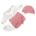 thumbnail image 5 of Doll Clothing for 18 inch Baby Doll Pink and White Lotus Collar Wool Set, 4 Pieces Set, 5 of 5