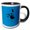 Black/White, variant on 3drose, Kitesurfer Somersaulting Black Vector Silhouette on Blue, 11oz Two-tone Red Mug