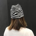 thumbnail image 3 of Opolski Bonnet d'Hiver Doux Mode Chaud Imprimé Zèbre Vache Léopard pour Femmes, 3 of 8