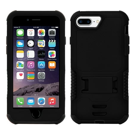 For IPhone 8 Plus / IPhone 7 Plus Impact Shockproof Rugged Silicone Case Dual Layer with (Best Rugged Iphone 7 Plus Case)