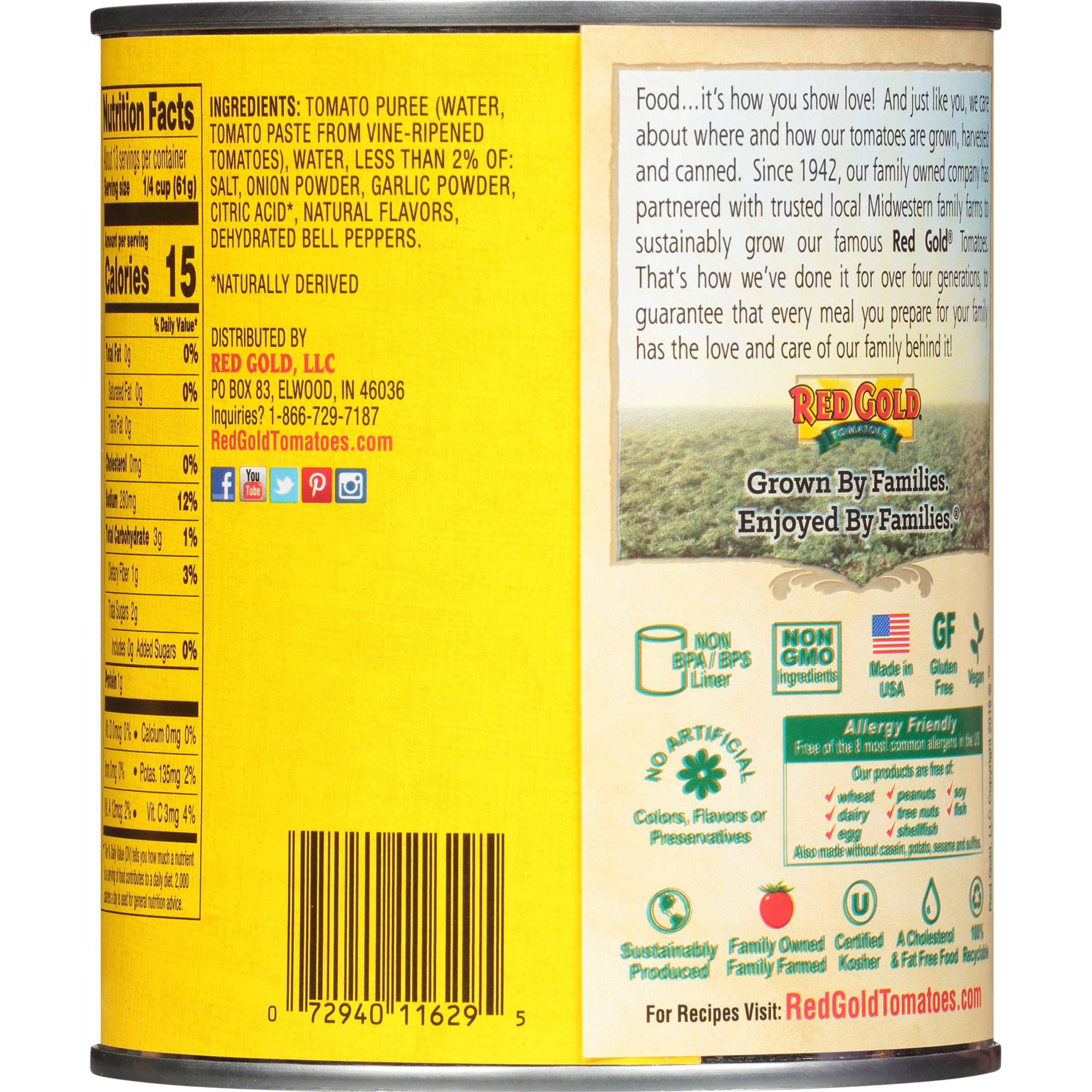 Red Gold Tomato Sauce, 29 oz Can