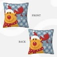 thumbnail image 3 of ZICANCN Decorative Throw Pillow Covers , Rudolph Reindeer Couch Sofa Decorative Knit Pillow Covers for Living Room Farmhouse 12"x12", 3 of 8