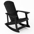 thumbnail image 1 of YEFU Outdoor Rocking Chair,Adirondack Rocking Chair,Patio Rocker Chair with Wide Back,Oversized Rocker Chair Look Like Real Wood, for Lawn, Porch, Backyard, Indoor and Garden(Black), 1 of 4