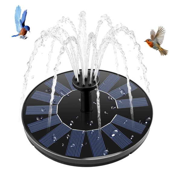 Solar Bird Bath Fountain Pump, Solar Fountain with 7 Nozzle, Free Standing Floating Solar Powered Water Fountain Pump for Bird Bath, Garden, Outdoor(Blue)