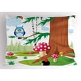 thumbnail image 1 of Hedgehog Pillow Sham A Night Owl Perching onTree Branches in the Forest and Dotted Amanita Muscaria, Decorative Standard King Size Printed Pillowcase, 36 X 20 Inches, Multicolor, by Ambesonne, 1 of 2