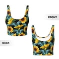 thumbnail image 5 of Picia Blue Batterflies Sunflower Sports Bra for Women,Padded Strappy Sports Bras Medium Support Yoga Bra with Removable Cups,Running Yoga Bra-Small, 5 of 9