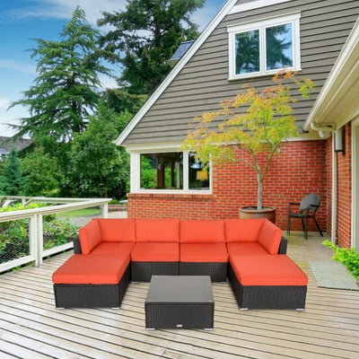 Kinbor 7pcs outdoor patio clearance furniture sectional