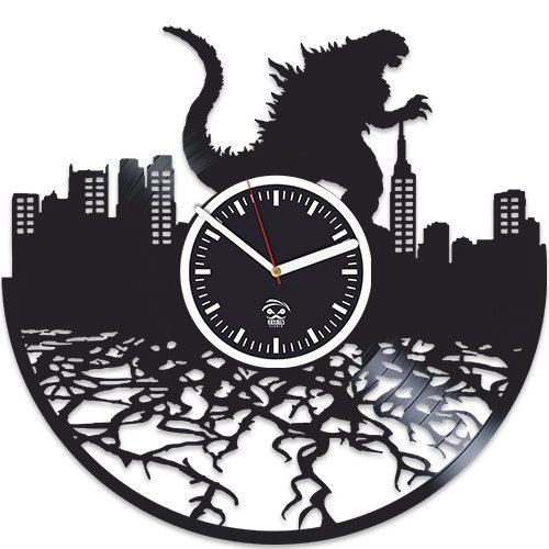 Kovides Godzilla Movies, Vinyl Wall Clock, Vinyl Record, Godzilla Clock, Valentines Day Gift for Boy, Birthday Gift for Kids, Handmade Best Gift for Husband, Wall Clock Large, Valentines Day Gift