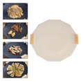thumbnail image 1 of DYNWAVECA BBQ Grill Cooking Pan 41 cm Cookware Detachable Wood Handles Griddle Pan Barbecue Grill Plate for Hiking Home Use Backpacking White, 1 of 10
