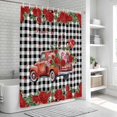 thumbnail image 6 of Roses Valentine's Day Bathroom Shower Curtains with 12 Hooks Polyester Waterproof Shower Curtain for Stalls and Bathtubs Farmhouse Floral Truck Plaid Decorative Bathroom Privacy Curtain 36x72 Inches, 6 of 9