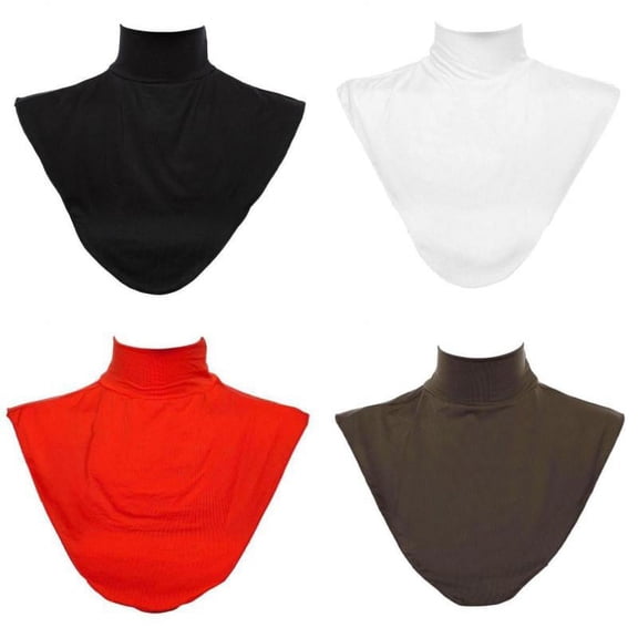 4pcs Unisex Fashion Muslim Fake Collar Mock Modal Turtleneck Top Simple