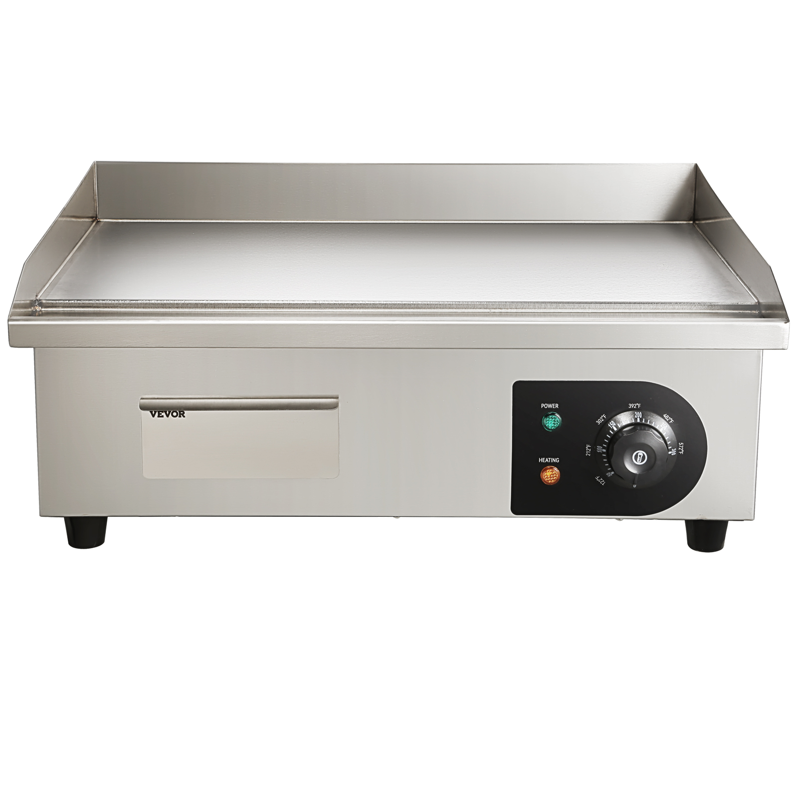 110V 3000W 22" Commercial Electric Countertop Griddle Stainless Steel BBQ Flat Top Grill Hot Plate, Adjustable Thermostatic Control 122°F-572°F, Sta - 1