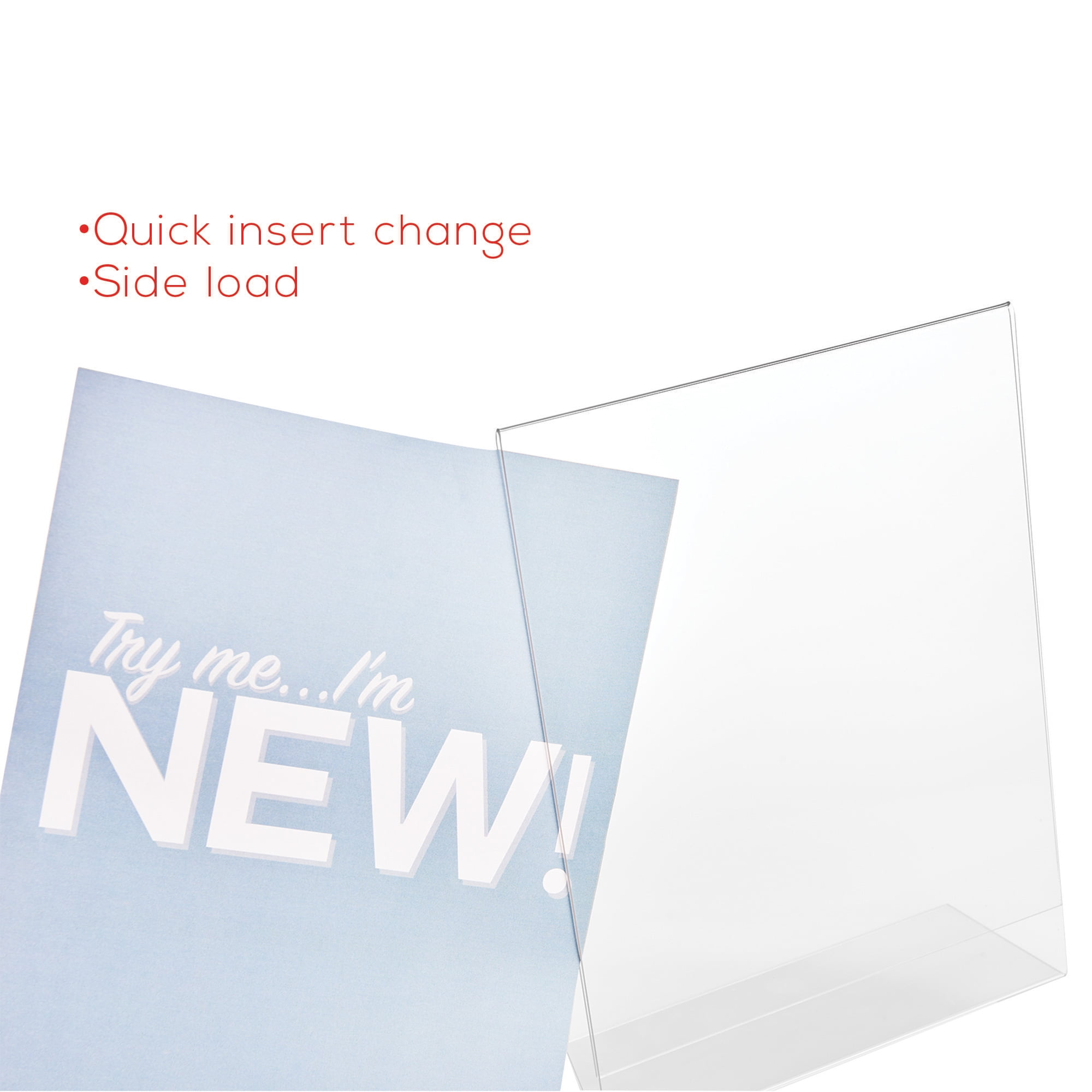 Deflecto Angled Table Top Sign Holder 2 38 D x 1 916 W x12 H Clear