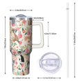 thumbnail image 2 of OBREWU Chihuahua and Flower Florals Tumbler with Handle and Lid,Chihuahua and Flower Florals 40oz Double Wall Vacuum Insulated Tumbler,Cups Gift for Women and Men, 2 of 7