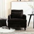 thumbnail image 6 of Reading Seat: Chenille Fabric, Solid Wood, Modern (black Office Relax Chair: Wood Base, 6 of 6