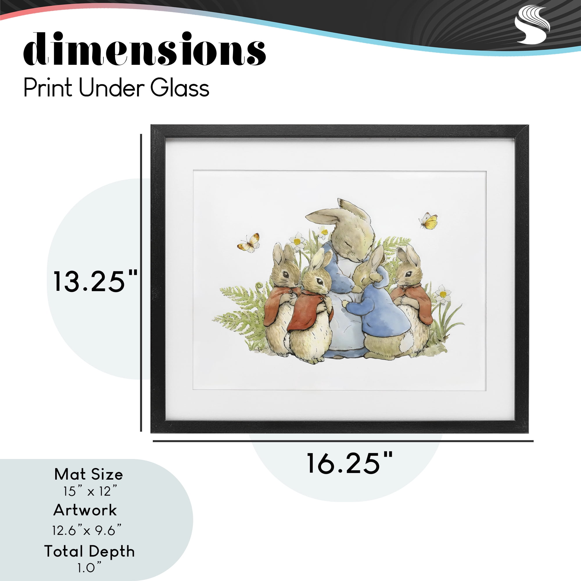 Stupell Industries Hugging Mother Rabbit Black Framed Print Under Glass, design by Arlington Prints
