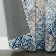Sun Zero Terez Distressed Medallion Energy Efficient Grommet Curtain Panel, 54.00 X 84.00