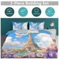 thumbnail image 5 of 3 Pcs Soft Bedding Set, Includes 1 Duvet Cover with Zipper And 2 Pillow,Shams Eiffel Tower Queen(90"×90"), 5 of 8