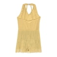 thumbnail image 4 of Ocealan Robe de Danse Latine Jazz pour Filles Enfants Costume de Danse Tango Rumba Samba Brillant Justaucorps à Franges Jaune 14, 4 of 5