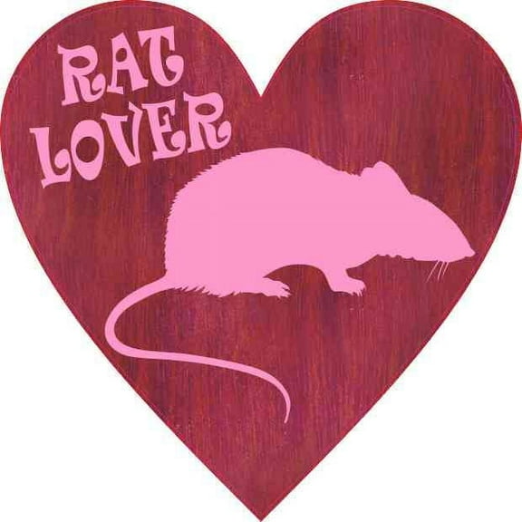 4in x 4in Heart Rat Lover Sticker