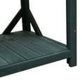 thumbnail image 6 of 65" Large Wooden Farmhouse Rustic Outdoor Potting Bench Table, Patio Workstation, Garden Potting Bench with 4 Storage Shelves and Side Hook, Forest Green, 6 of 18