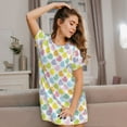 thumbnail image 3 of Fotbe Colorful Rubber Duck Bata de Dormir para Mujer con Estampado, Camisón de Algodón de Manga Corta, Ropa de Dormir Casual, 3 of 6