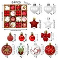 thumbnail image 1 of Bola Decorativa Juego de 64 adornos navideños para árbol con lazos, ciervos y corazones para decoración navideña. Rkxzt, 1 of 9