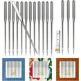 thumbnail image 3 of 30Pcs Universal Heavy Duty Sewing Machine Needles, Sizes 90/14 100/16 110/18 for Thick Fabric Including Canvas Leather Embroidery Jeans, Silver, 3 of 5
