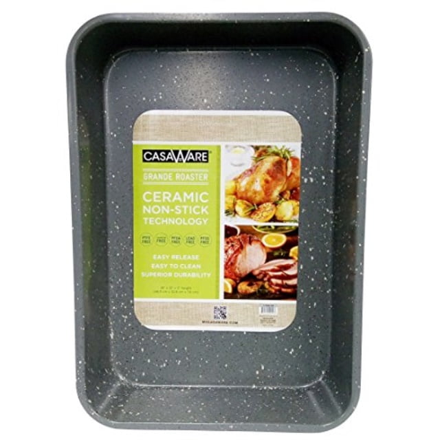 Silver Granite casaWare Ceramic Coated NonStick Lasagna/Pasta/Casserole Pan 13 x 9.25 x 2.5-Inch 