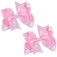 thumbnail image 4 of Southwit 2 PCS 6" Big Hand-made Satin Ribbon Solid Color Hair Bows Alligator Clips Hair Accessories for Little Teen Toddler Girls Kids Set of 2 -Light Pink, 4 of 5