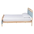 thumbnail image 2 of Baxton Studio Mateo Baby Blue Fabric and Natural Wood Queen Size Platform Bed, 2 of 9