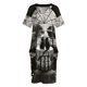 thumbnail image 4 of Vestido holgado con bolsillos y diseño de calaveras para mujer, estilo coreano, 2025, diseño de lujo para fiesta., 4 of 7