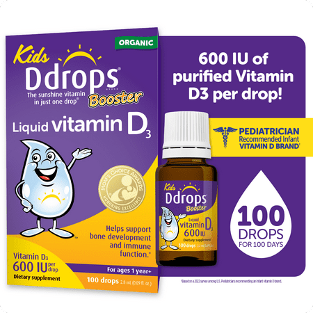 UPC 851228000118 product image for Kids Ddrops® Booster Liquid Vitamin D3 Drops  600 IU Per Drop  0.09 fl oz | upcitemdb.com