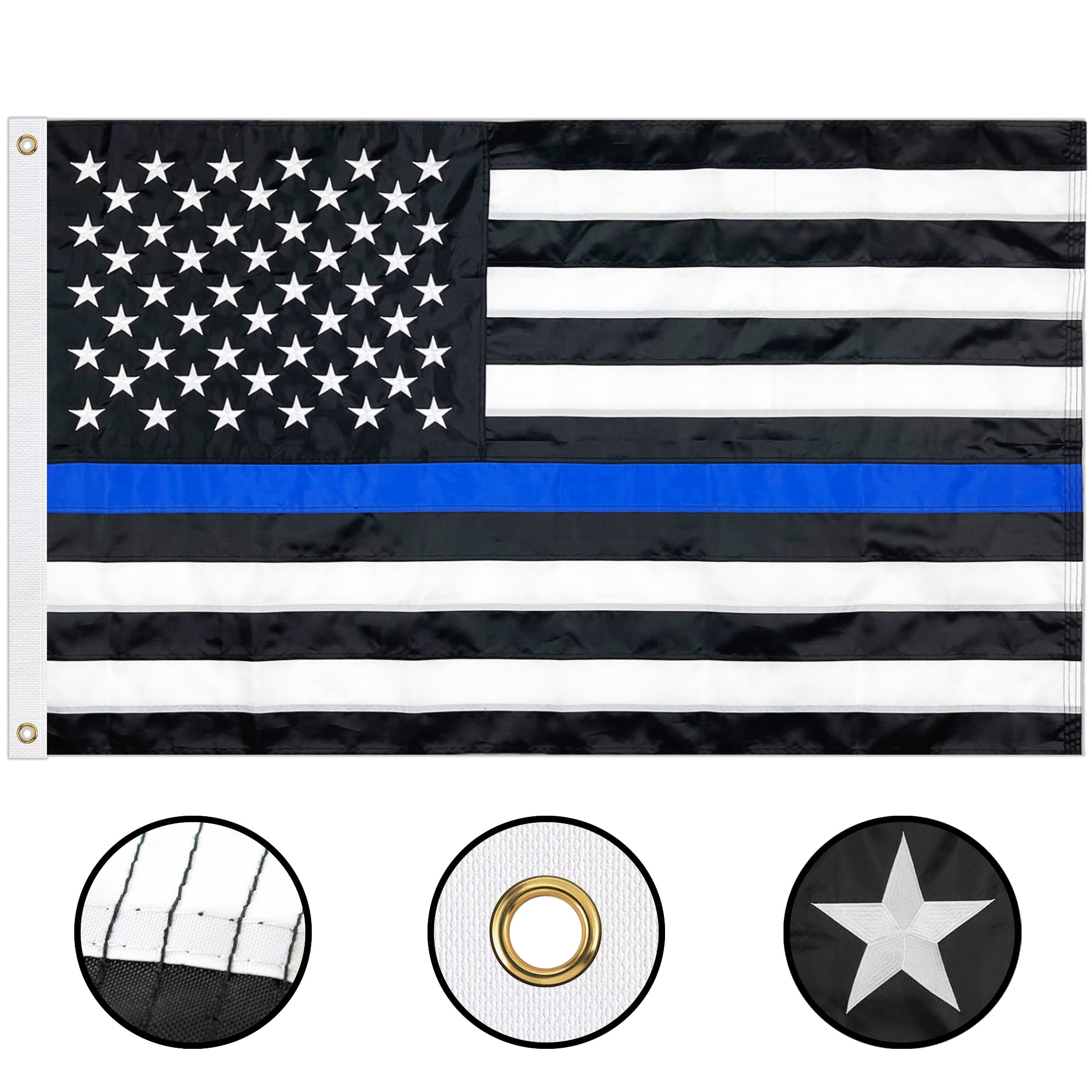 3x5 Gadsden Flag Flags USA 2 PACK Wholesale Lot 3x5 Police Thin Blue line Flag 