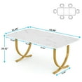 thumbnail image 3 of Yardi Yarda 63" Executive Desk, Faux Marble Computer Desk Meeting Table, Desk for Indoor, White, 3 of 4