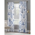 thumbnail image 3 of Starfish Conch Sheer Curtains 108 Inch Long 2 Panels, Shell Bubbles Blue Ocean Coastal Light Filtering Rod Pocket Curtains, Sheer Voile Drapes for Living Room Bedroom, 52"x108", 3 of 8