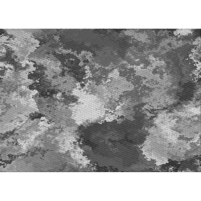 Ahgly Company Tapis d'Intérieur Lavables en Machine, Rectangle Transitionnel Gris Foncé, 5' x 7'