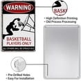 thumbnail image 2 of Basketball Metal Tin Sign Vintage Basketball Poster Plaque Signs Gifts for Boys Room Home Wall Decor Warning Basketball Players Only All Others Will Be Struck Out 8x12 Inch, 2 of 5