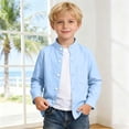 thumbnail image 2 of XINXIAOO Kids Girls Button Down Shirts Sky Blue Button Down Boys Graduation Shirts Boy Shirts Size 2-3 Years, 2 of 6