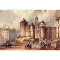 thumbnail image 3 of Auguste-Sébastien Bénard 18x14 Black Modern Framed Museum Art Print Titled - The Entrance to the Old Fortress of the Grand Chatelet, a Carnival Day, 3 of 5