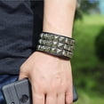 thumbnail image 5 of Punk Bracelet for Men Women - Goth Leather Wristband with Metal Studded for Party, 5 of 6