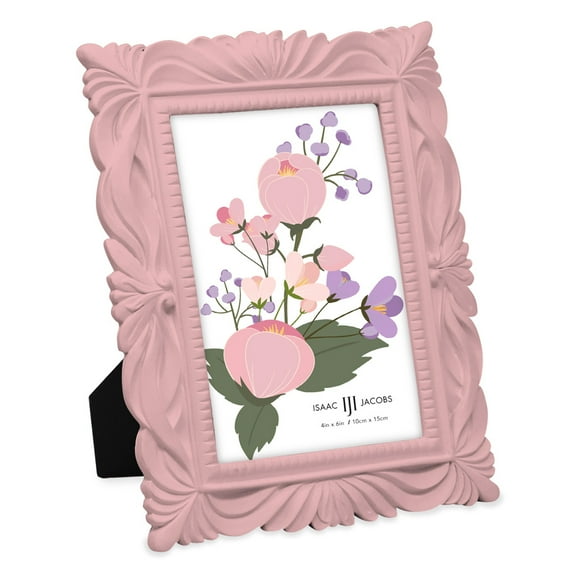 Isaac Jacobs 4x6 Pink Wave Picture Frame, for Tabletop Display